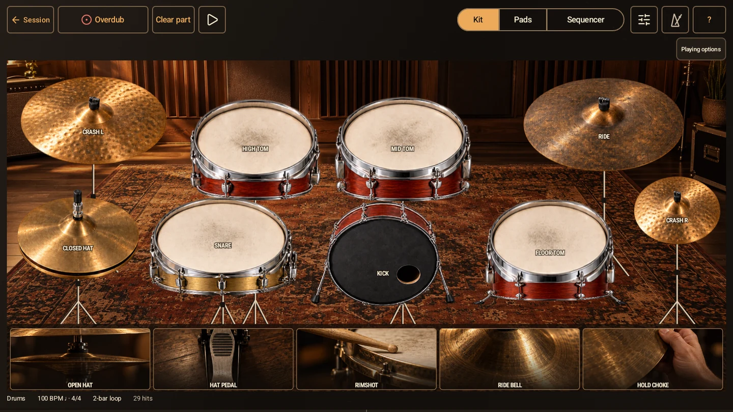RiffJam Drums touch instrument on Android